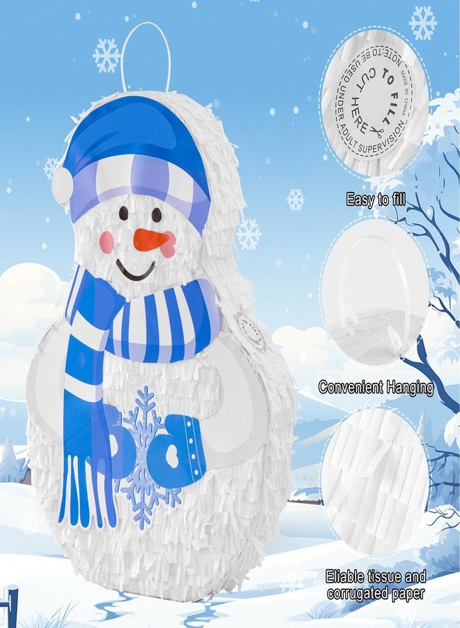 VinTS Snowman Pinata, Winter Christmas Pinata with Blindfold Stick,Games for Xmas Kids Party,Winter Theme Holidays Decorations,16.92x12.59x1.5 inch - Image 3